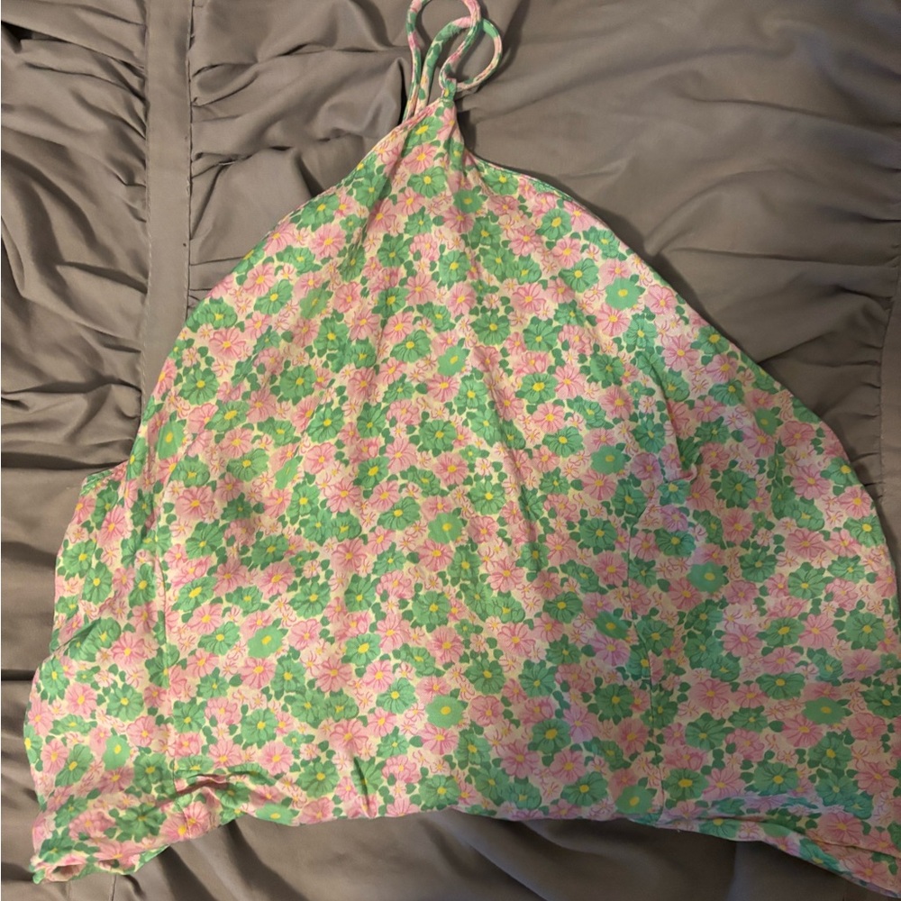 Zara Pink and Green Floral Top